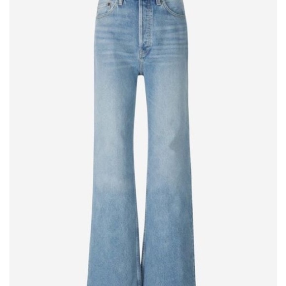 Re/Done 70s Ultra High Rise Stove Pipe wide Leg NWT SZ 30 - Picture 3 of 9